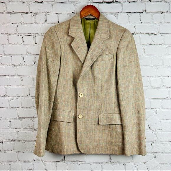Vintage 70s Austin Reed of Regent Street Union Made in USA Tan Tweed Blazer - Picture 8 of 13